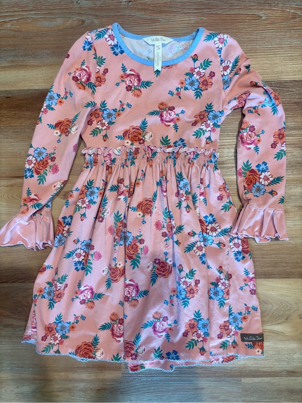 Matilda Jane Peach Floral Ruffle-Sleeve Dress